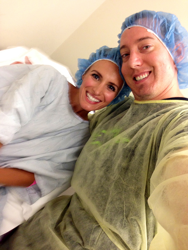 IVF Process. Kyle and I in our gowns