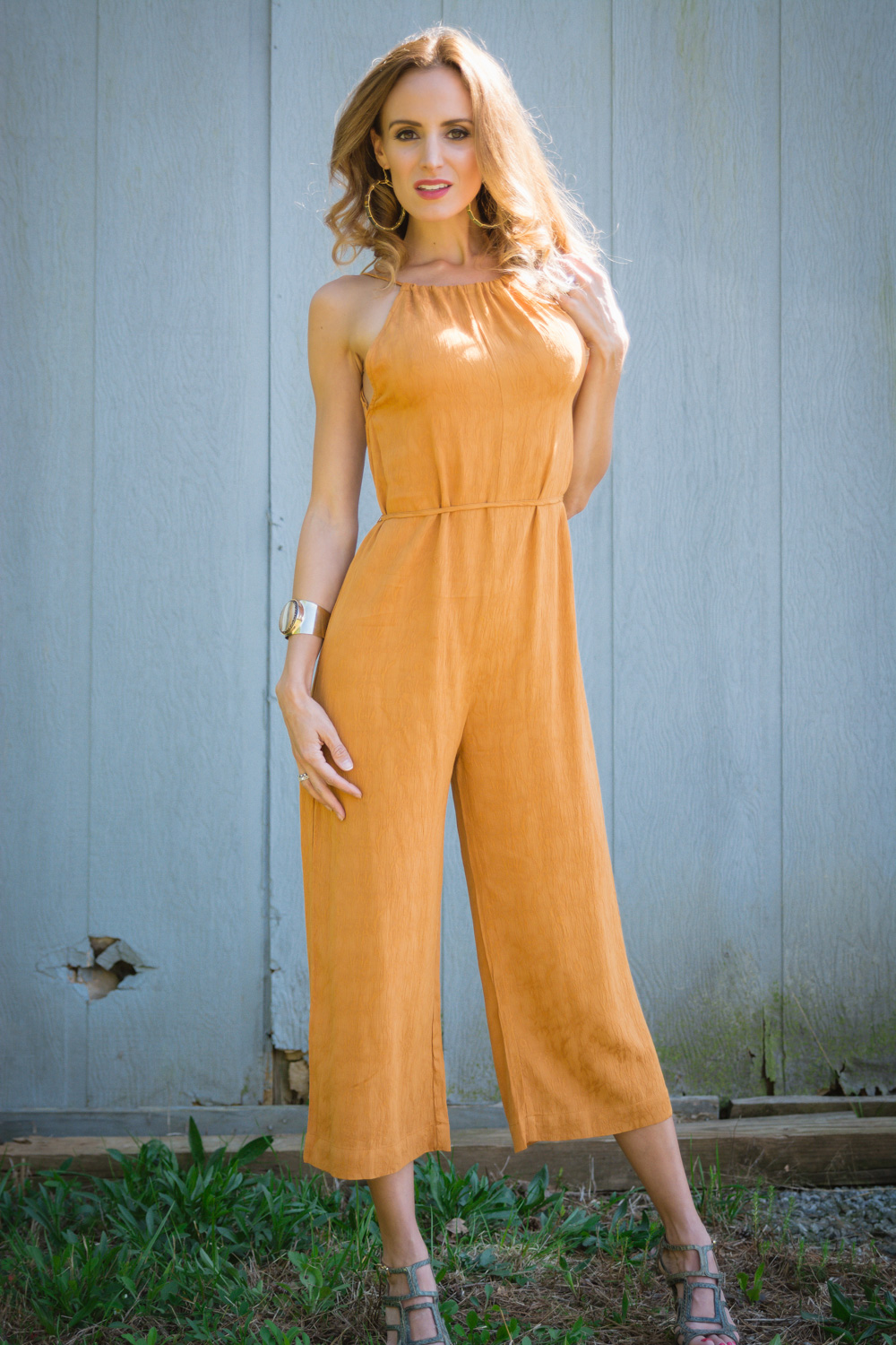 Orange Jumpsuit Fashion Blogger