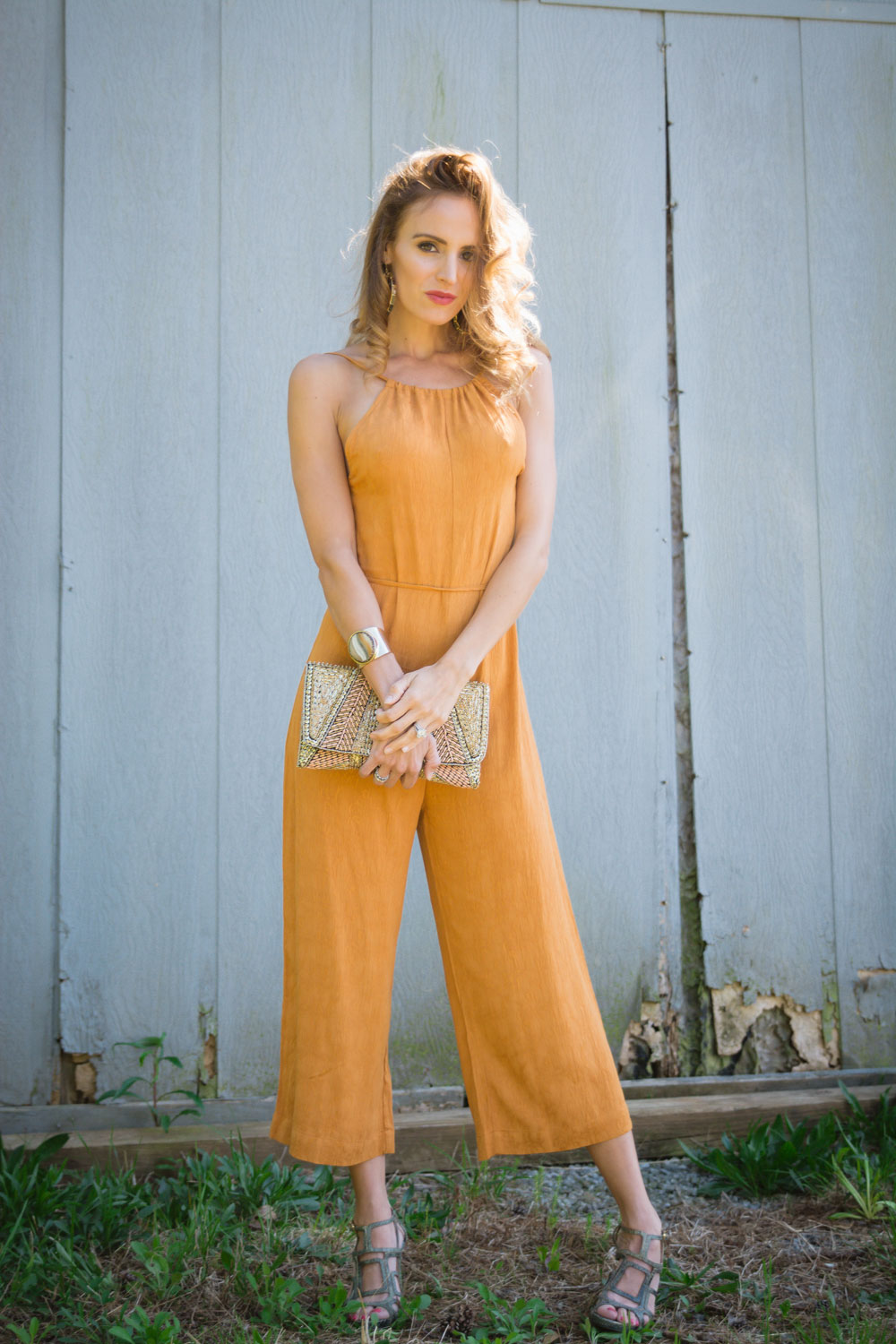 Orange Jumpsuit Fashion Blogger